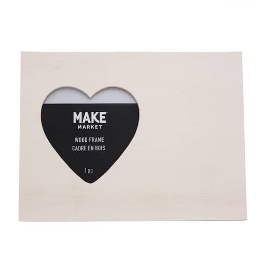 8.5" x 6.5" Wood Frame with Heart Opening by Make Market®